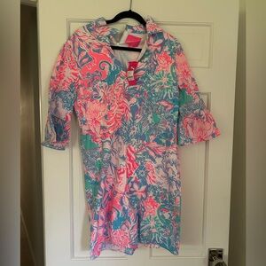 nwt Lily Pulitzer ginger stretch dress blue Peri viva la lily